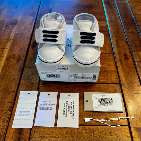 Emporio Armani | Shoes | Eu Size 7 Emporio Armani Designer Baby Crib  Sneakers Booties Shoes | Poshmark